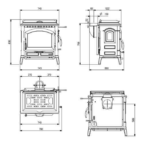 Caminetto La Nordica Isotta con cerchi Evo 11,9 kW - immagine 2