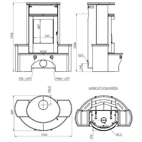 Stufa a legna Justus Kaskade 2.0 | 6,5 kW - immagine 2