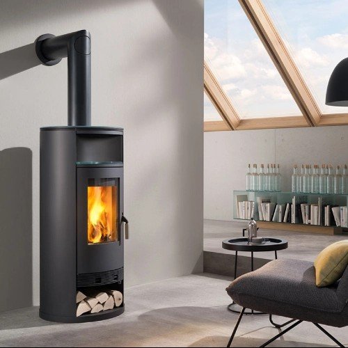Stufa a legna in pietra ollare Wodtke Momo water+ da 8 kW
